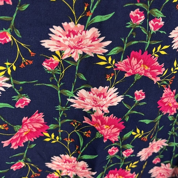 Old navy Womens Dress M Navy Pink Floral Button Keyhole Sleeveless Pullover EUC - Picture 5 of 12